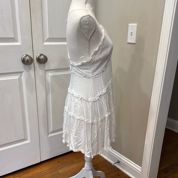 White Ruffled Spaghetti Strap Dress - Picture 5 of 6